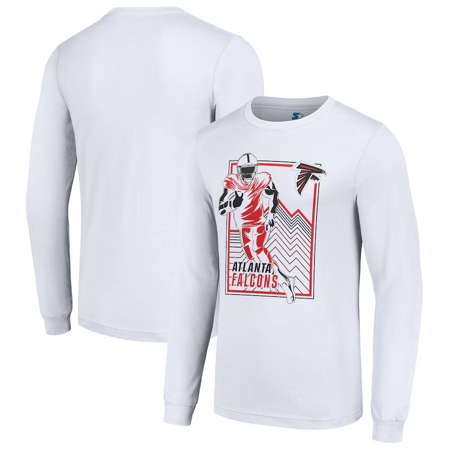 Men Atlanta Falcons white 2024 NFL Long sleeve T Shirts